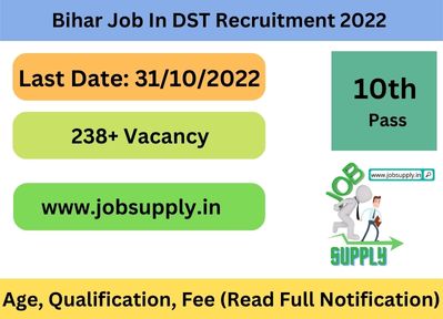 Bihar Job In DST Recruitment 2022