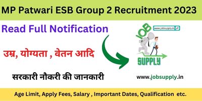 MP Patwari ESB Group 2 Recruitment Online Form 2023