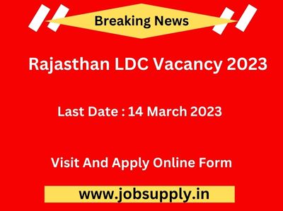 Rajasthan LDC Vacancy 2023 Apply Online form