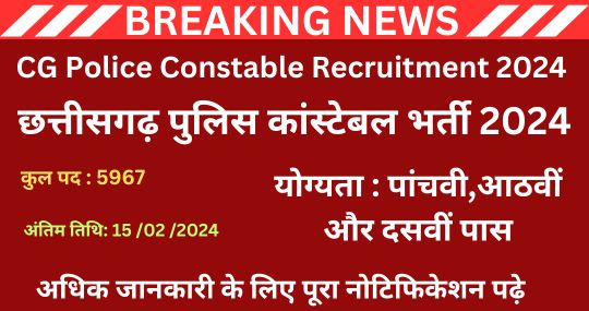 CG Police Constable Recruitment 2024