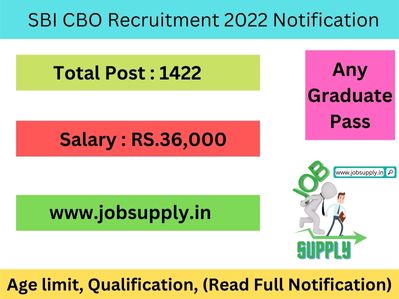SBI CBO Recruitment 2022 Apply Online