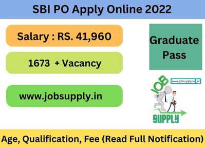 SBI PO Apply Online 2022