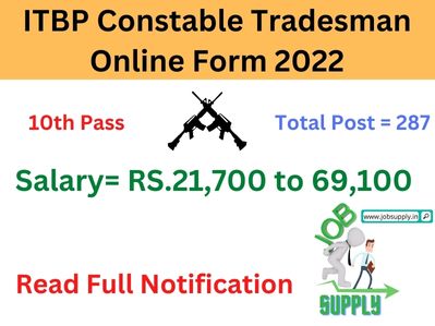 ITBP Constable Tradesman Online Form 2022