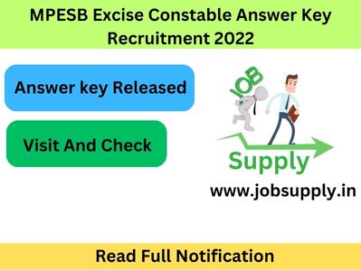 MPESB Excise Constable Answer Key Recruitment 2022