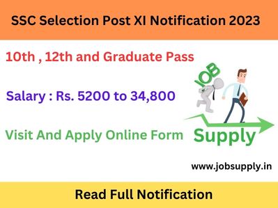 SSC Selection Post XI Notification 2023