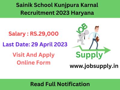 Sainik School Kunjpura Karnal Recruitment 2023